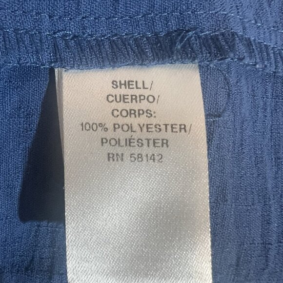 Maggy London Shirtdress 12 Blue Ruffle Sleeve Scoop Neck Tiered Pockets Buttons - Picture 9 of 10